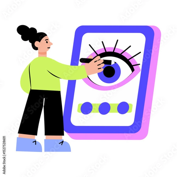 Obraz A flat style illustration showing a robotic eye