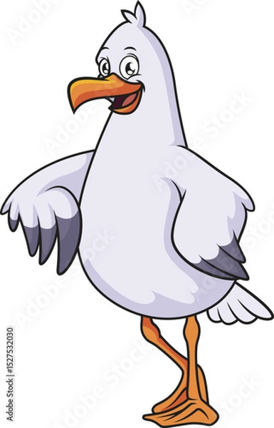 Obraz Seagull Leaning On Something Vector Image