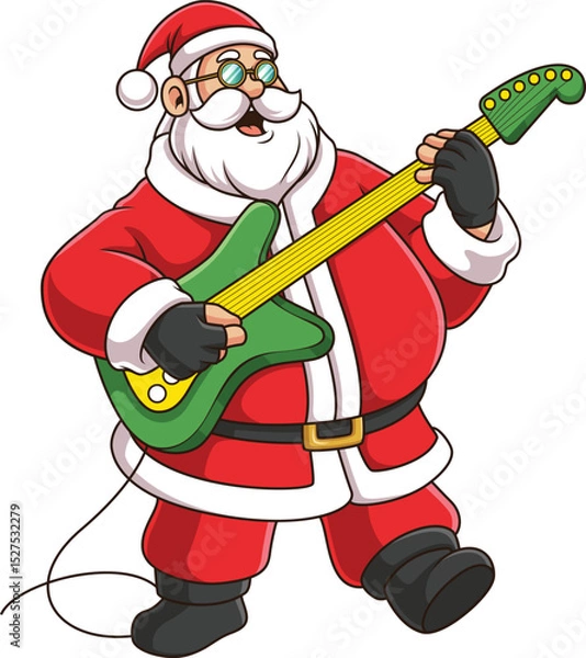 Obraz Cool Santa Claus Playing Guitar Vector Image