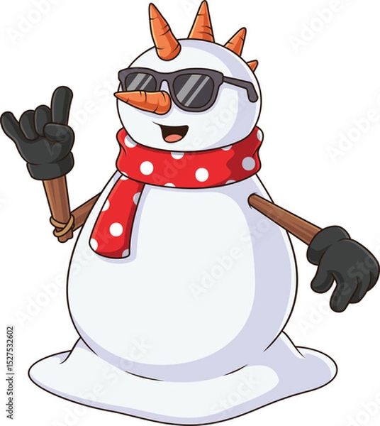 Fototapeta Punk Snowman Character Vector Image