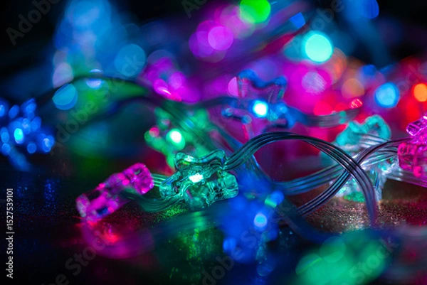 Obraz  Bokeh of Colorful Christmas Lights