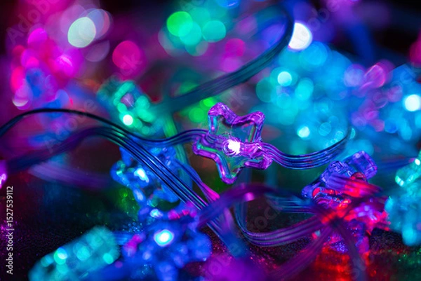 Obraz  Bokeh of Colorful Christmas Lights