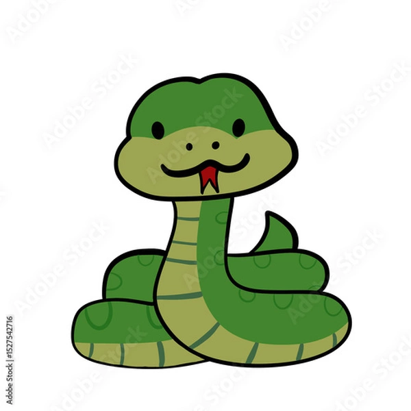 Obraz green snake cartoon