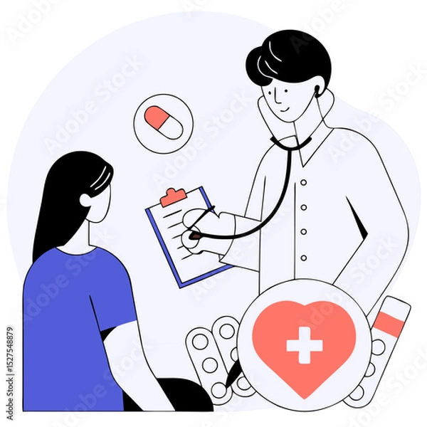 Fototapeta 3d red heart with pulse line with magnifier and plus icon. heartbeat or cardiogram, pulse beat measure, cardiac assistance, medical first aid and health care. 3d aid vector icon render illustratio