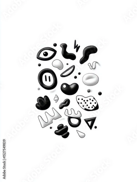 Fototapeta placeholder illustration, doddles,minimal, street art, funny, bichromie, 90's, kurzgesagt grphic style, white background