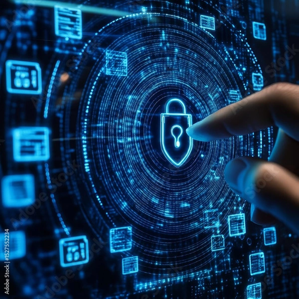 Fototapeta Businessmen's connections are protected through healthcare data security measures that ensure the confidentiality and integrity of sensitive information, access controls to prevent unauthorized access