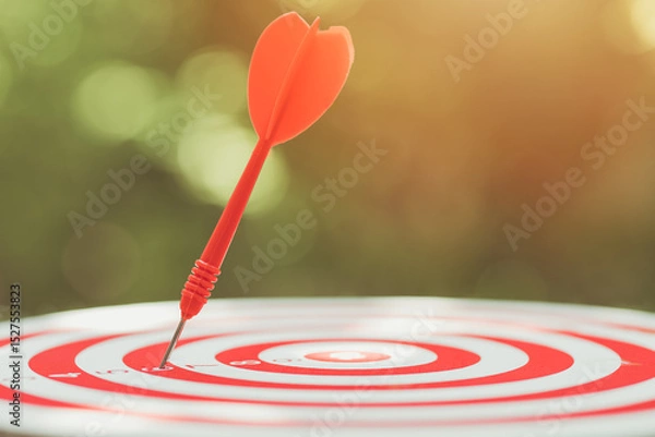 Fototapeta arrow dart missing center target, business lost goal or aim objective fail concept