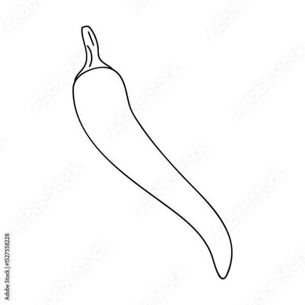 Fototapeta Illustration of a single chili pepper in a minimalist style on a plain background