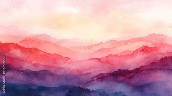 Fototapeta Soft and colorful pink watercolor texture background with beautiful hues and space for creative projects.