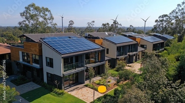 Fototapeta Solar and wind power systems revolutionizing clean energy solutions for tomorrowÃ?Â¢Ã,â,¬Ã,â,,¢s sustainable future.