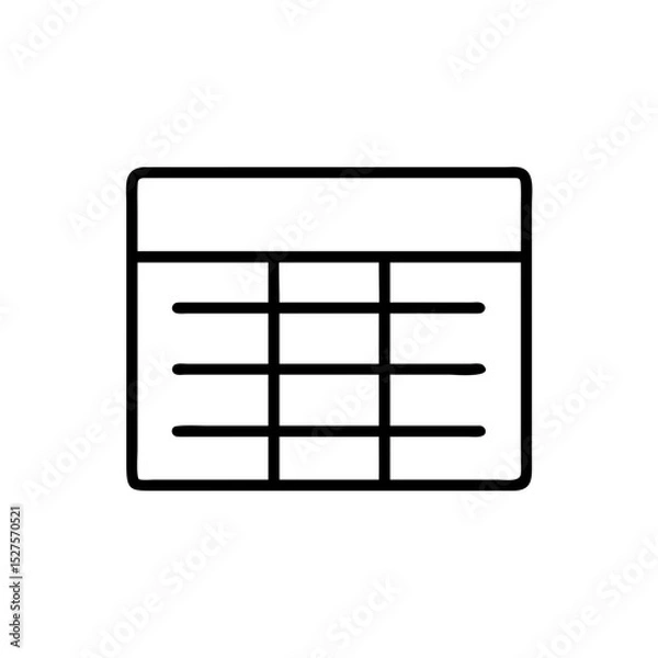 Fototapeta spreadsheet table grid icon
