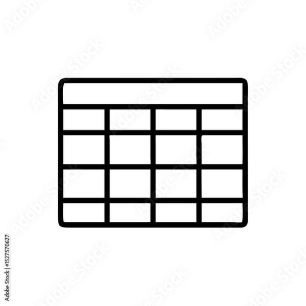 Fototapeta spreadsheet table grid icon