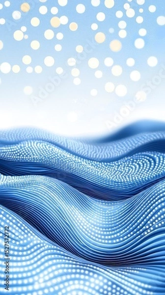 Fototapeta Abstract Water and Light: Capturing a tranquil interplay of light and water. Dappled bokeh descends upon gently undulating waves, evoking a sense of serenity, fluid movement and celestial beauty. 