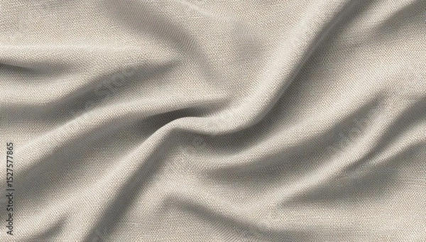Fototapeta Light beige fabric draped in soft folds