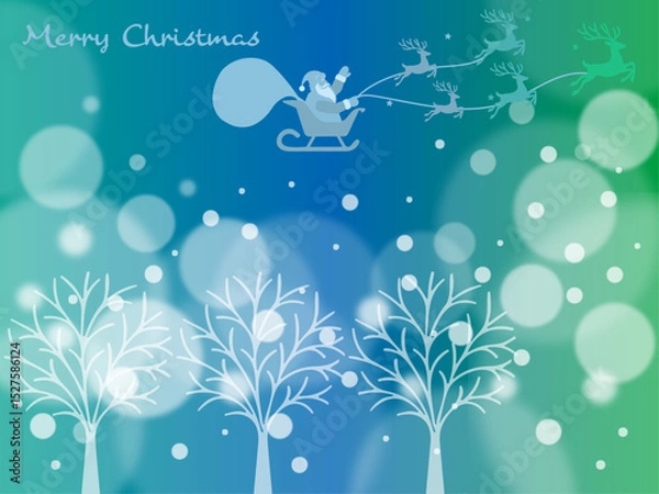 Obraz クリスマス■背景■クリスマスカード（グリーン）