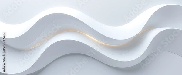 Fototapeta Elegant White Wave Background: Abstract 3D Render for Design Projects, Websites, and Presentations