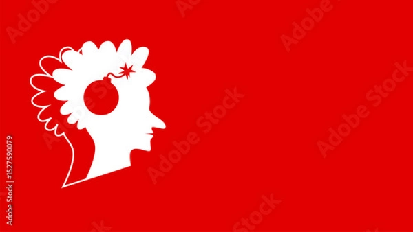 Fototapeta Bomb icon design on brain background for your business