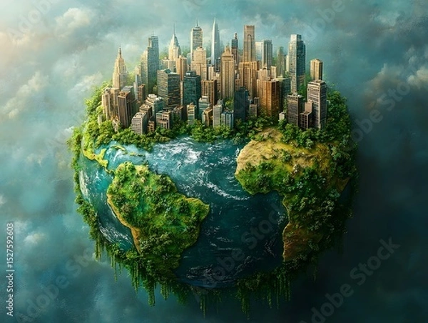 Fototapeta This image depicts a symbolic representation of the Earth
