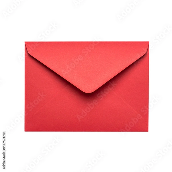 Fototapeta Red open envelope with a blank card, ready for your message