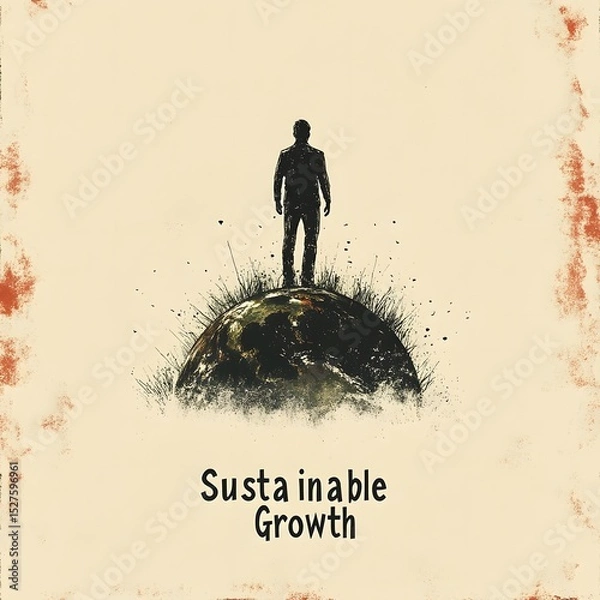 Fototapeta Sustainable Growth A balanced approach to progress where human potential is aligned with environmental responsibility for a better future