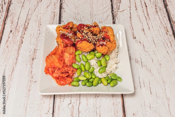 Fototapeta Chinese food in the West is a testament to cultural fusion and culinary inventiveness