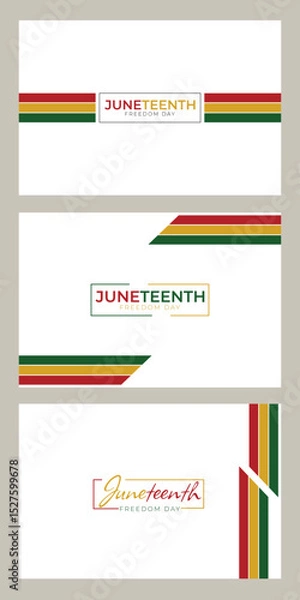 Fototapeta Juneteenth background design with stripes style, abstract design juneteenth background, card, banner