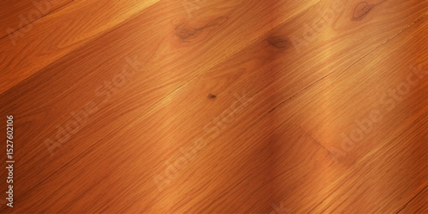 Obraz "An Intimate Close-Up of High Gloss Lacquered Wood Paneling, Showcasing a Deep, Rich Brown Color with a Reflective Surface and Subtle Natural Grain Texture That Evokes a Timeless Retro Aesthetic"
