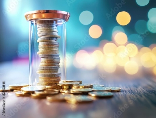 Fototapeta photorealistic image of a bar graph showing expenses rise with time 1