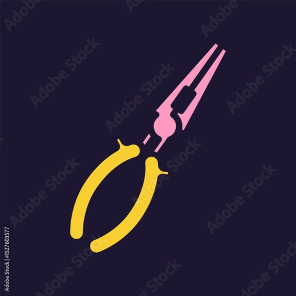 Fototapeta Plier icon. Construction tool. Color vector instrument illustration