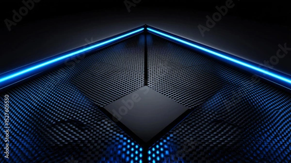 Fototapeta Abstract backgrounds and textured modern dark black and blue. AI Generated