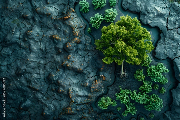 Fototapeta Concept of Net Zero, carbon neutral, and net zero concepts. natural environment. AI Generative