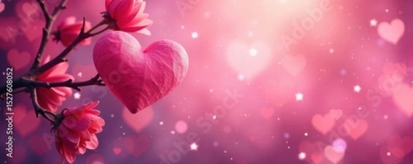 Fototapeta Soft pink and white light bokeh, romantic ambiance , elegant, love, subtle