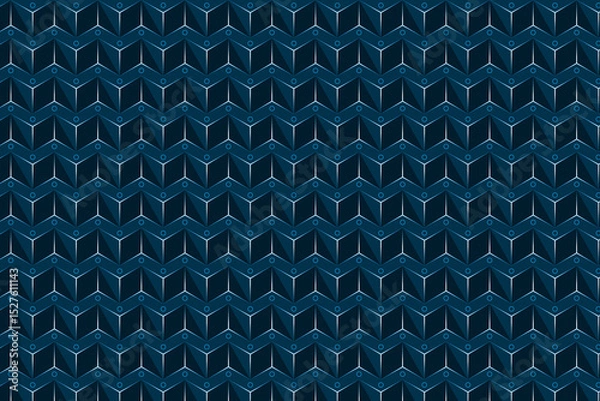 Obraz Geometric abstract pattern with 3d cubes in dark blue color for wallpaper and designs