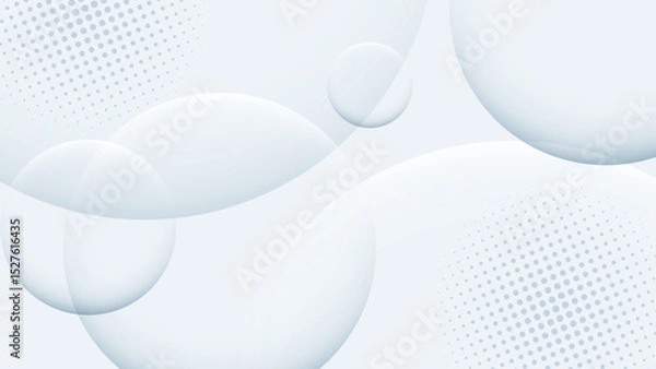 Obraz white blue abstract background with circles and dots.