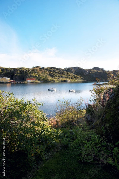 Obraz ノルウェイ船のある景色