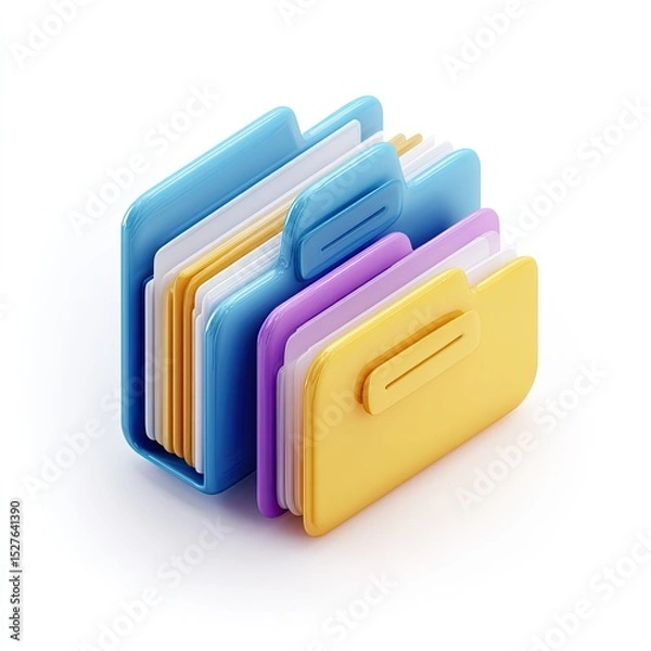 Fototapeta Colorful File Folders Stacked