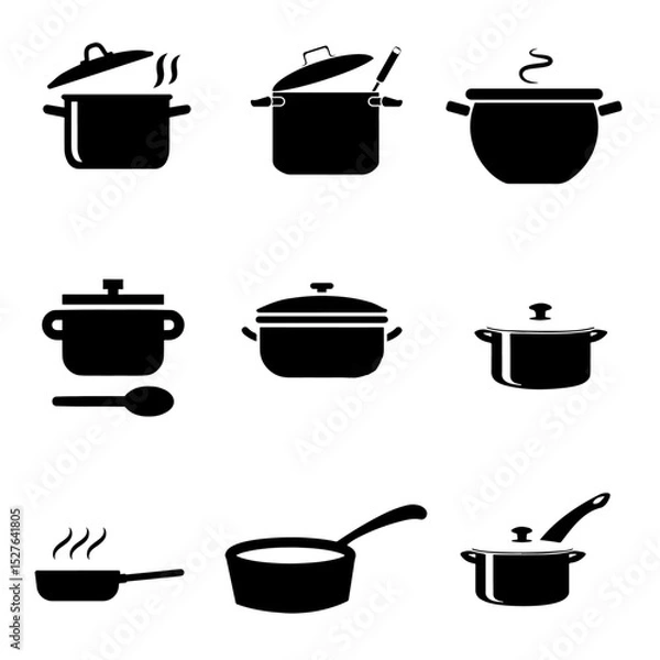 Fototapeta A set of Coocking Pot icon