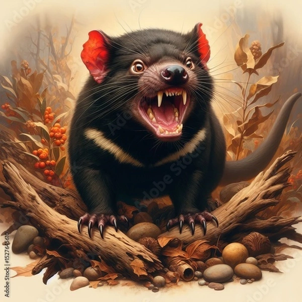 Obraz Tasmanian Devil and aggressive behavior