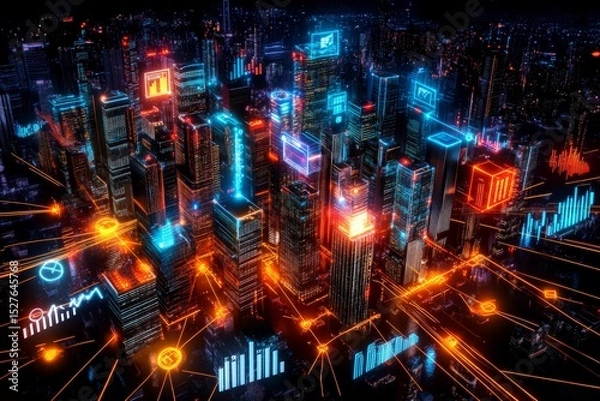 Obraz Network market, where assets and algorithms intersect. Generative AI