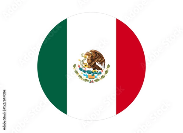 Obraz Mexico Flag icon. Round flag of mexico icon design, vector illustration	