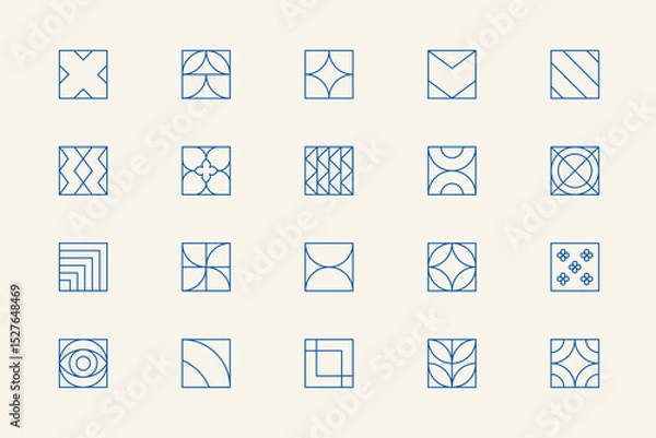Obraz LINEAR GEOMETRIC VECTOR SHAPES Set