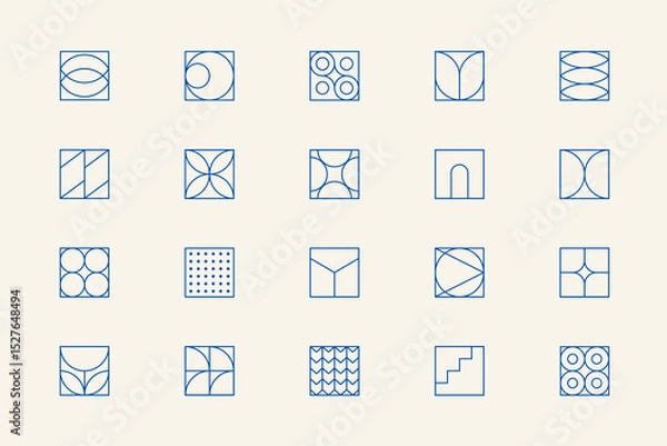 Obraz LINEAR GEOMETRIC VECTOR SHAPES Set