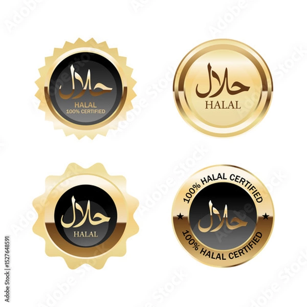 Obraz Premium badge halal certified logo icon
