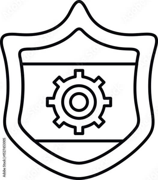Fototapeta A shield with a gear on it