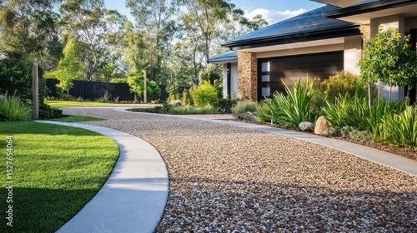 Obraz Exposed aggregate driveway in Australia