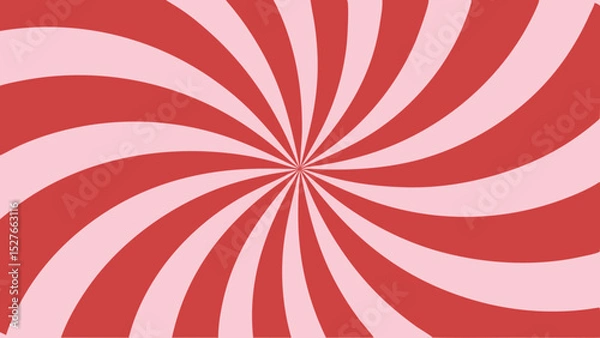 Fototapeta Red and Pink Swirl: Psychedelic Radial Design Background