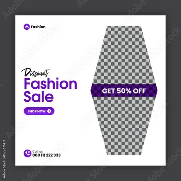 Obraz Fashion sale social media post design template or web banner design template