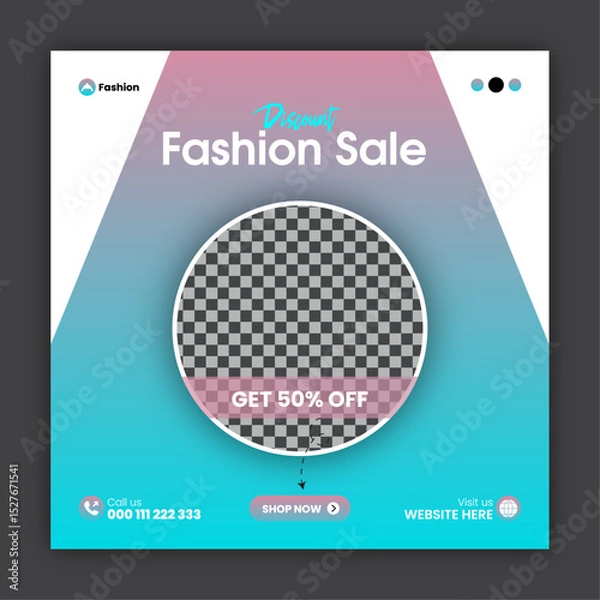 Obraz Fashion sale social media post design template or web banner design template
