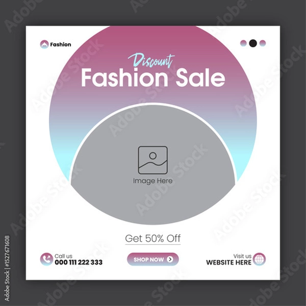 Obraz Fashion sale social media post design template or web banner design template
