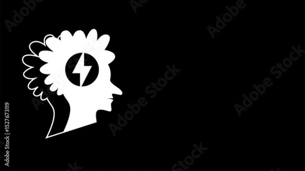 Fototapeta Lightning icon design on brain background for your business